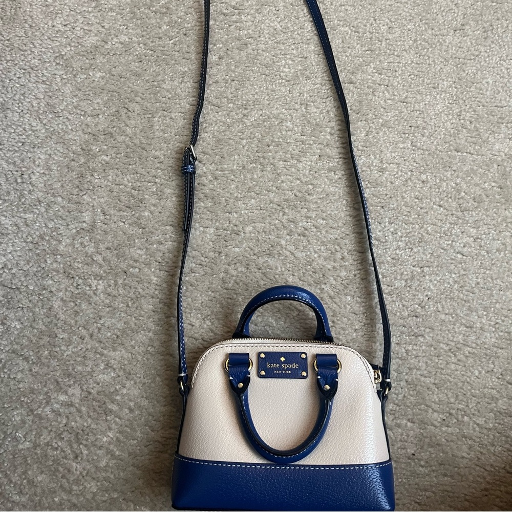 Kate Spade Blue and Beige Crossbody Bag